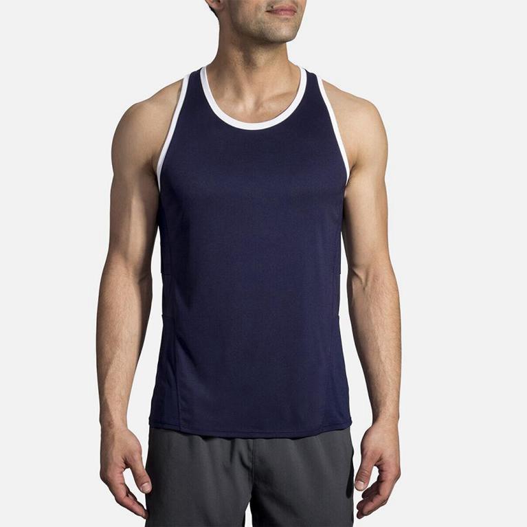 Brooks Men's STEALTH Running Tank Top - Blue - Canada (OAKRY-7496)